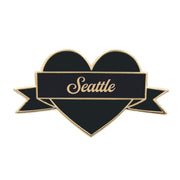 I Heart Seattle Enamel Pin – Black & Gold City Pin